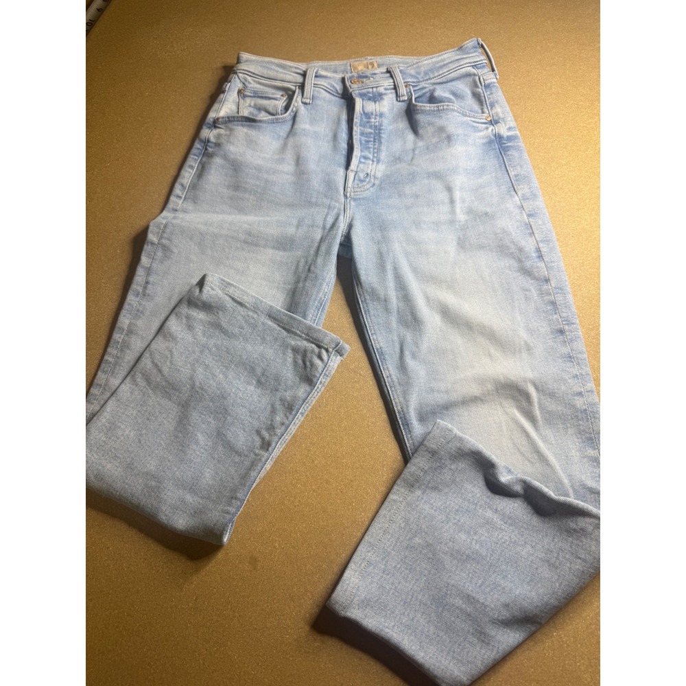 Mother The Tripper Ankle Fray Jeans Big Hair Don't Care Light Wash Blue Size 26 - Picture 3 of 10